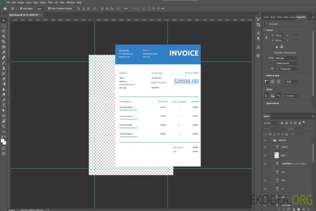 Modèle de facture commerciale générique template Modèle de facture commerciale générique template